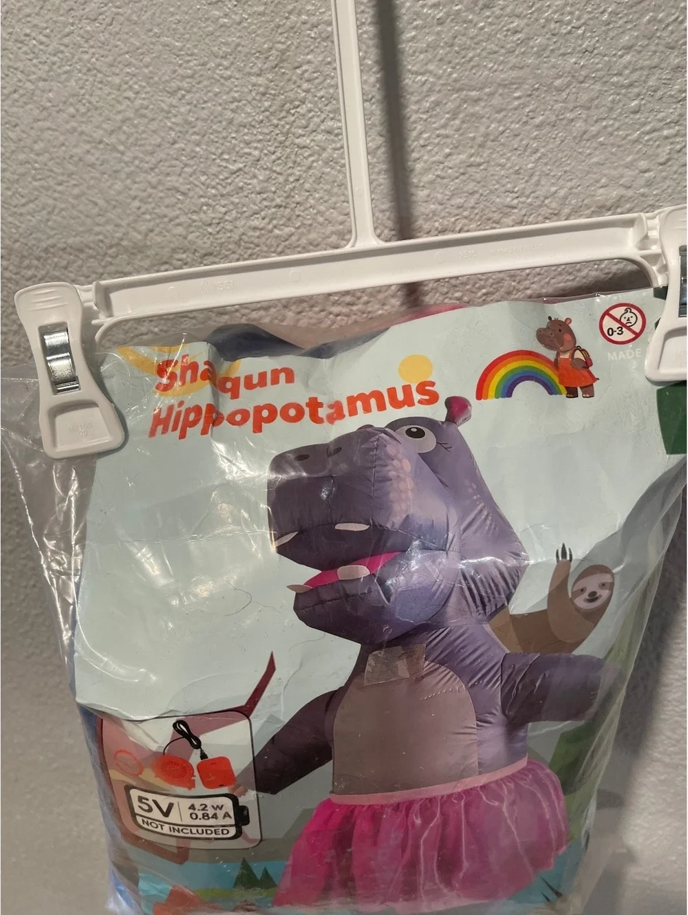 Shaqun Hippopotamus Inflatable Costume with Pink Skirt